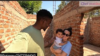 My wife's reaction after touring the house I'm building for us in Africa Kenya 