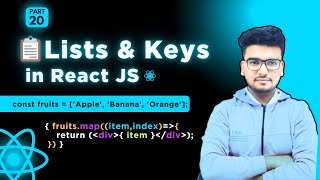Mastering Lists & Keys in React JS 🧠 | Best Practices with .map() | React Tutorial in Hindi