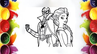 Relaxing Learning: How to Color Spiderman with Frozen Characters | Mini Artist Coloring Tutorial screenshot 3