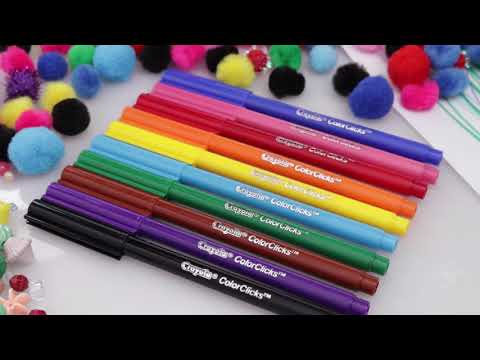 10pk Crayola Washable Color Clicks Markers – Caps Connect Together