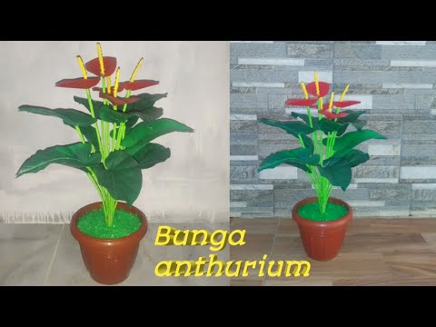 Cara membuat bunga  kresek Bunga  anthurium Kerajinan  