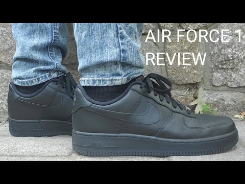 nike air force 1 low on feet black