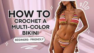Easy crochet bikini/ step by step tutorial / Size S M L