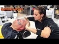 💈ASMR Therapy💈 Ekaterina’s Strong Hands Hold His Head Like a Volleyball During Facial Care