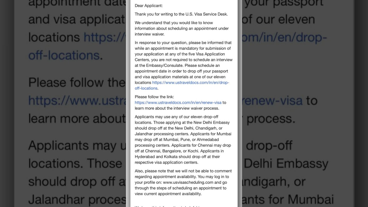 H1B dropbox location query and  solution provided by usvisascheduling portal