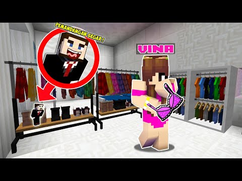 AKU KECILIN BADANKU DAN MENYELINAP NGINTIP KAK VINA GANTI BAJU TANPA DIA SADARI DI MINECRAFT !!!