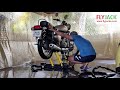 Royal enfield bullet washing  cleaning with flyjack motorcycle jack flymaxpro360