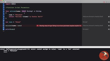 25 - Introduction to Swift | Arabic | Function | In Out Parameters