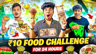 Only 10₹ Food Challenge 😨For 24 Hours |  Most cheapest Street Food 🥘 10₹ Pizza ? - Jash Dhoka vlog