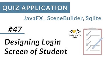 #47.  Designing Login Screen of Student | javafx Quiz Application |  In Hindi