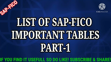 SAP-FICO IMPORTANT TABLES NAME|LIST OF SAPFICO IMPORTANT TABLES|SAPFICO TABLES NAME|SAPFICO TUTORIAL