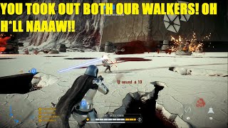 Star Wars Battlefront 2 - The Resistance took out both Walkers and then Phasma annihilates them!