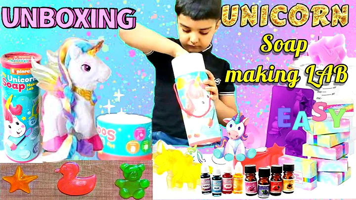 UNBOXING UNICORN SOAP making LAB | FUN Experiment Kids Activity