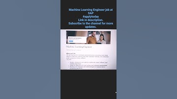 🚀 SAP is Hiring Machine Learning Engineers! Apply Now! #job #jobsearch #freshers #shorts #trending