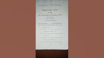 #BCA#Computer Organization third semester exam paper #exam previous year question papers#2024-25exam