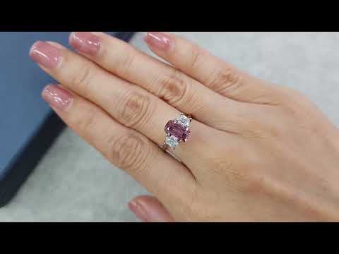 Cushion cut vivid pink spinel from Burma 1.56 ct Video  № 2