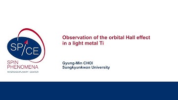 Talks - Orbitronics 2022 - Gyung-Min CHOI, Sungkyunkwan University