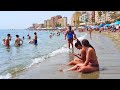 Fuengirola beach walk malaga spain hot summer costa del sol august 2023 4k