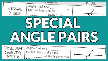 Special Angle Pairs Measures and Algebra Lesson for High School Geometry
