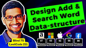 Design Add and Search Words Data Structure-211 TRIE & TREE || Google, apple, Amazon, meta, microsoft