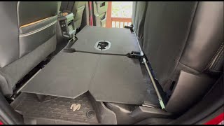 Crafted tie down brackets in the rear cargo area for the Red Beast