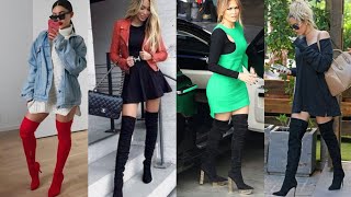 soft & comfortable high heel sude thigh high boots outfits designs ideas for hottest girls and women screenshot 5