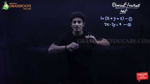 SIMULTANEOUS EQUATIONS || PAIR OF LINEAR EQUATIONS IN TWO VARIABLES - ELIMINATION METHOD-SHYAMAL SIR