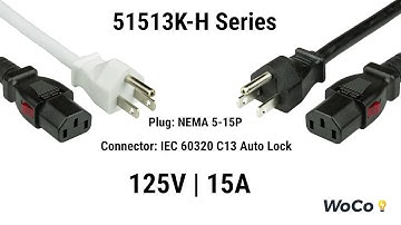 NEMA 5-15P to IEC 60320 C13 (A-Lock) | World Cord Sets