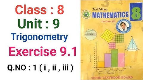 #Maths | Class 8 | Unit 9 | Exercise 9.1 Q.1 ( i,ii,iii ) |  Sindh textbook board