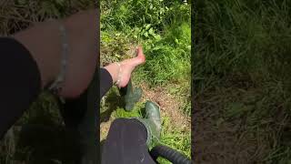 Gardening in green hunters on other Chanel link in description 💚👩🏻‍🌾👢👣