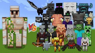 Iron Golem vs All Mobs in Minecraft