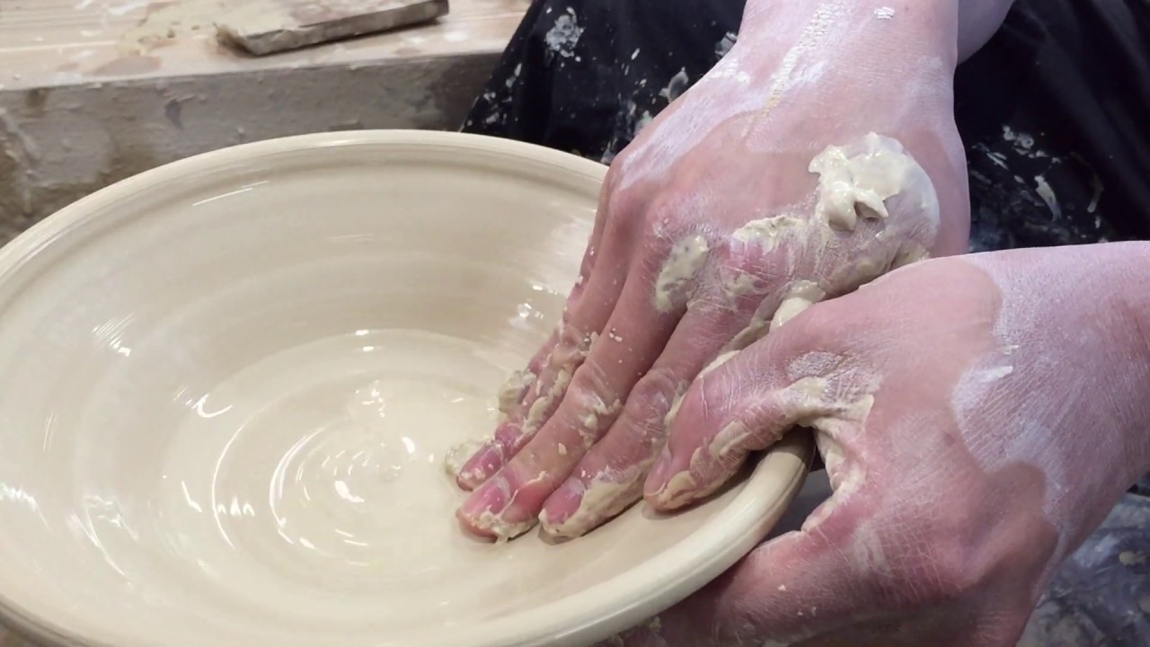 porcelain】potter's wheel 21cm tamabuchi plate /【陶芸】ろくろ・7