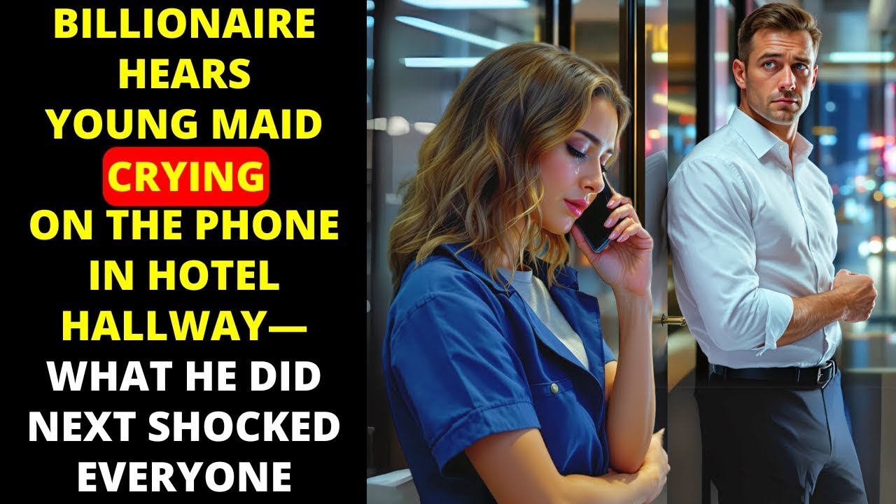 SHE WAS CRYING ALONE IN THE HOTEL HALLWAY… BUT HAD NO IDEA A BILLIONAIRE WAS LISTENING!