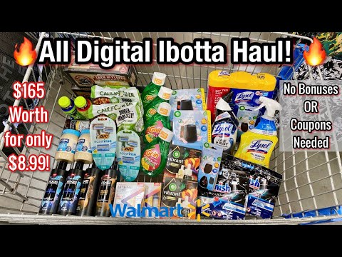 Walmart Ibotta Haul | FREE & CHEAP Couponing Deals | ALL DIGITAL | $165 in Products for only $8.99!