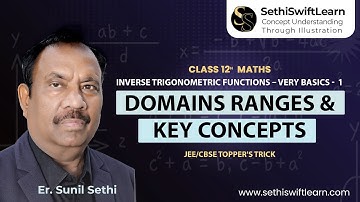 INVERSE TRIGONOMETRY FUNCTIONS | Very Basics -1 | Class 12th, JEE Main, CUET, Other Entrance Exams