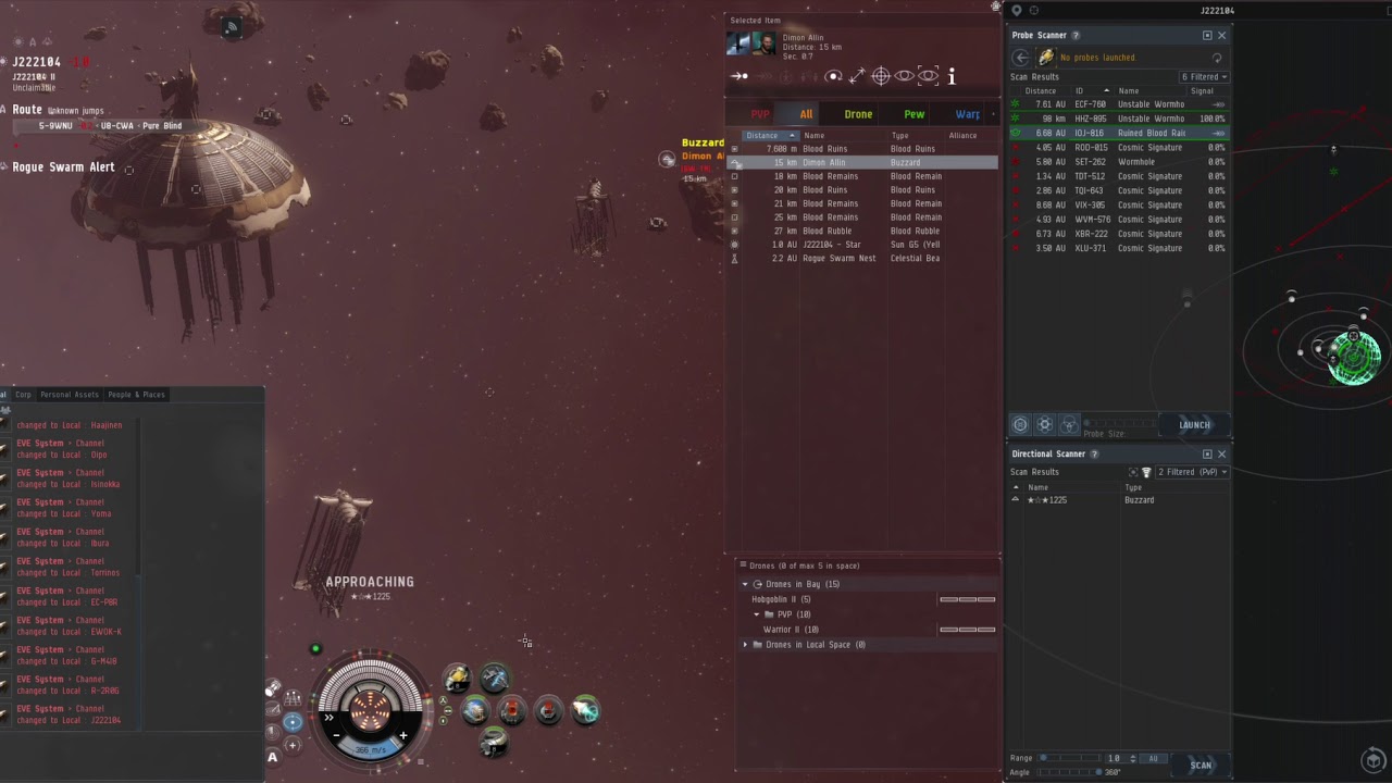 EVE Online Wormhole Buzzard Gank with Astero YouTube