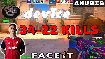 CSGO POV dev1ce (34-22) (Anubis) 𝙇𝙤𝙨𝙨 (11-16) / Faceit 20.11.2022