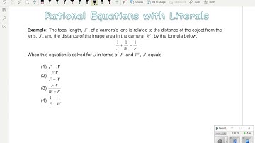 Solving Rational Equations with Literals
