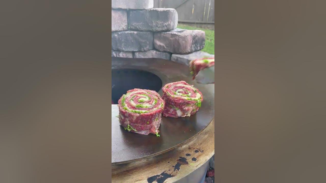 ASMR Sizzle Steak Pinwheels | Over The Fire Cooking by Derek Wolf