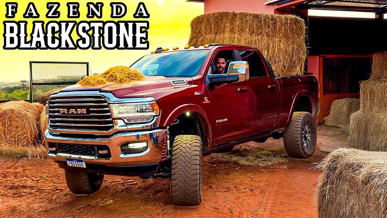 CARGA DE FENO NA RAM PRA FAZENDA BLACKSTONE 😱 CARREGANDO A BRUTA