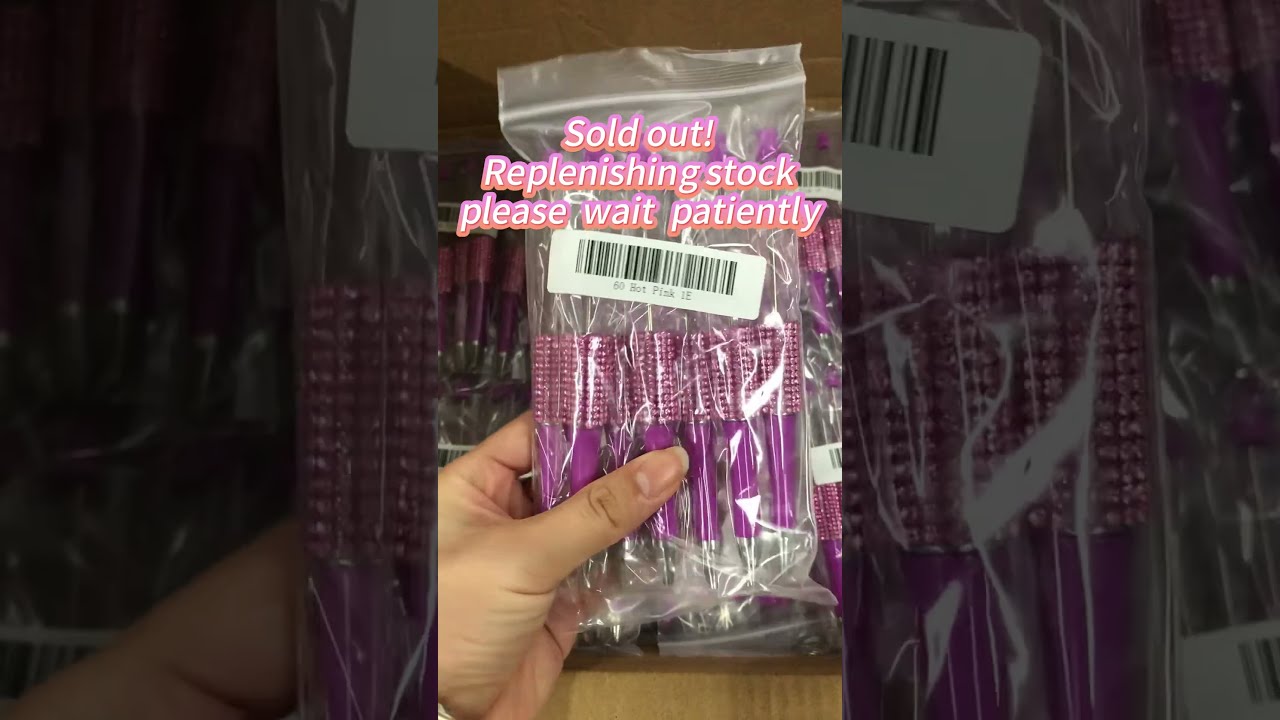 Hot Pink Rhinestone Beaded Pens Beadedpens Wholesale Bead Diy