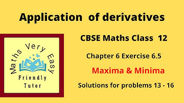 Application of derivatives Chapter 6 exercise 6.5(13-16) cbse class 12 maths in tamil ncert syllabus