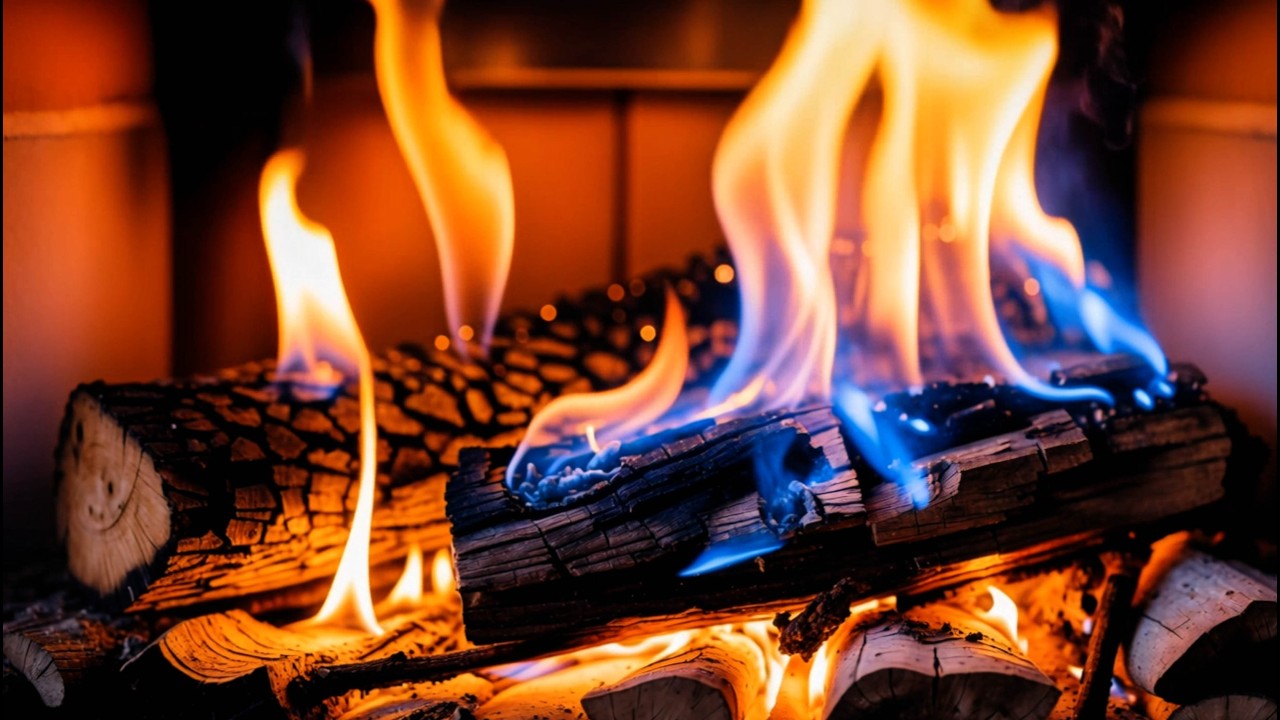 🔥 Ultra HD Fireplace 4K | Blue & Orange Flames with Soothing Fire Sounds for Deep Relaxation