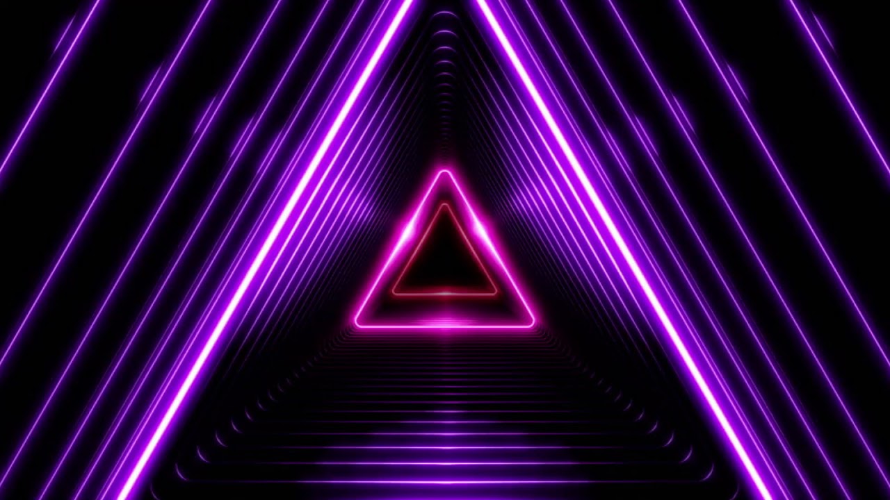 Неоновые полосы. Неоновые фигуры. Неоновый треугольник. Фиолетовый треугольник.