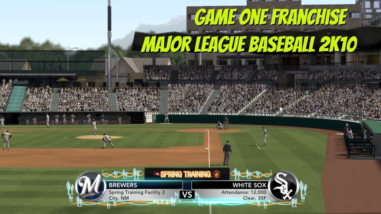 MLB 2K10 - Franchise Game 1 White sox vs Brewers - spring training game one 