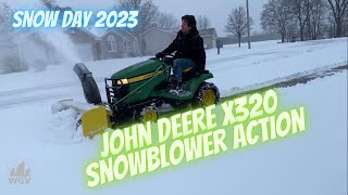 John Deere X320 snowblower demonstration