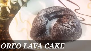 Just 3Ingredients Oreo Lava Cake| HomemadeOven Biscuits Lava cake Recipe By Uroosa'skitchen#Lavacake