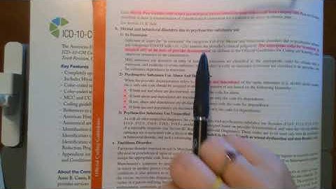 ICD10CM Chapter 5 Guidelines