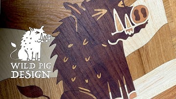 Laser cut WILD PIG logo on CUTTING BOARD (Creality Falcon 2)