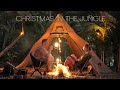 RELAX Camping with 1 MILLION Subscribers in RAIN FOREST [ Cosy Christmas in the Jungle, ASMR ]